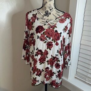 Torrid Rose Floral V-Neck Blouse